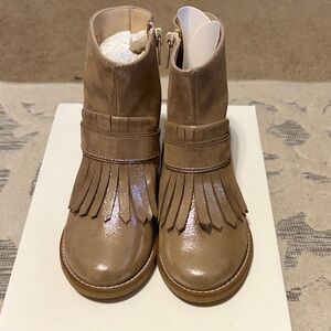 Elephantito Shimmering Tan Fringe Boots